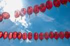 London, England, Great Britain. Chinatown district where red lanterns are found everywhere. Art Print